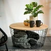 CASA WIRE XL Mesa Auxiliar XL Negro, Natural> Cestas De Hilo | Mesas De Salón