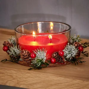 CASA XMAS Vela Con Decoración Rojo> Velas