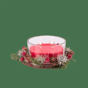 CASA XMAS Vela Con Decoración Rojo> Velas