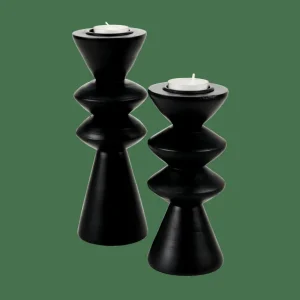 CASA ZIGZAG Soporte Para Vela Pequeña Negro> Soprortes Para Velitas | Halloween